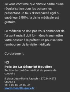 permis de conduire médical